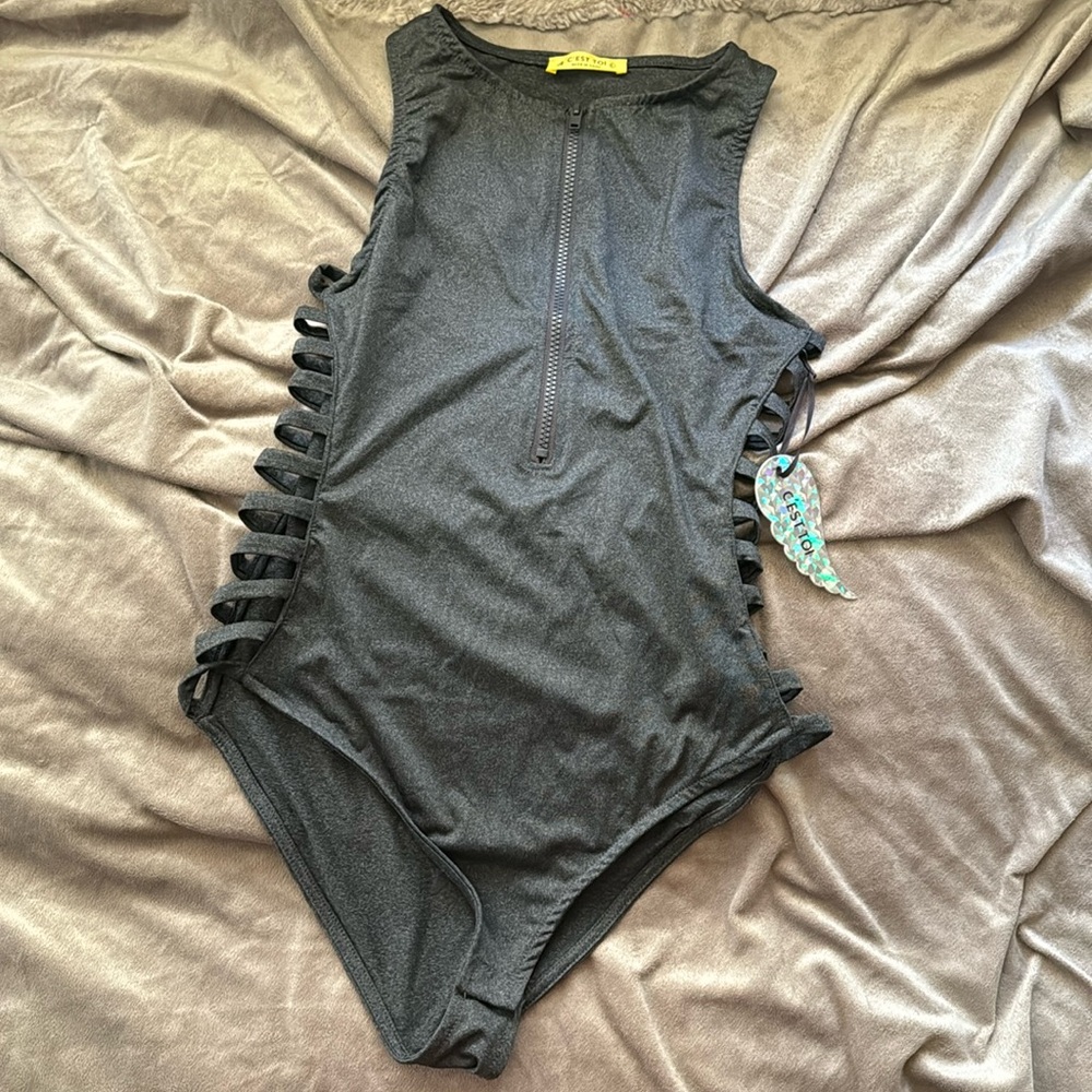NWT zip up bodysuit